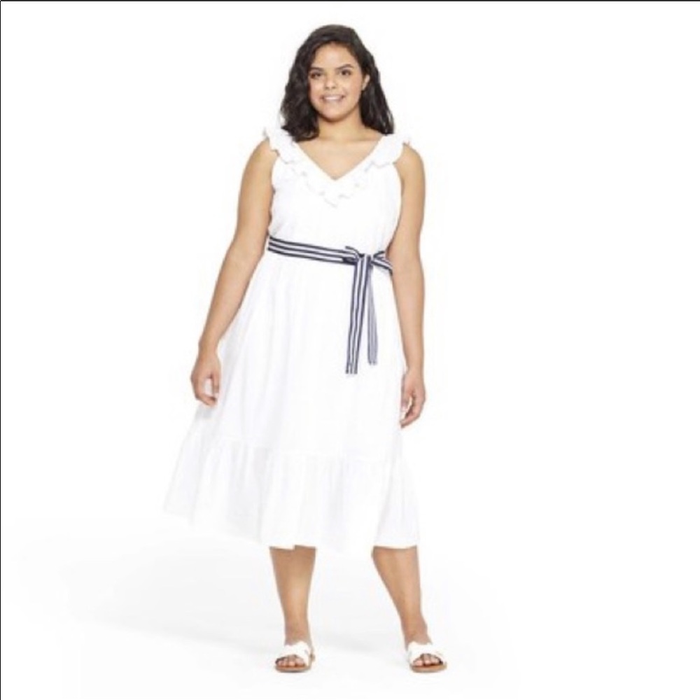 Vineyard Vines Target Sleeveless Ruffle Midi Dress